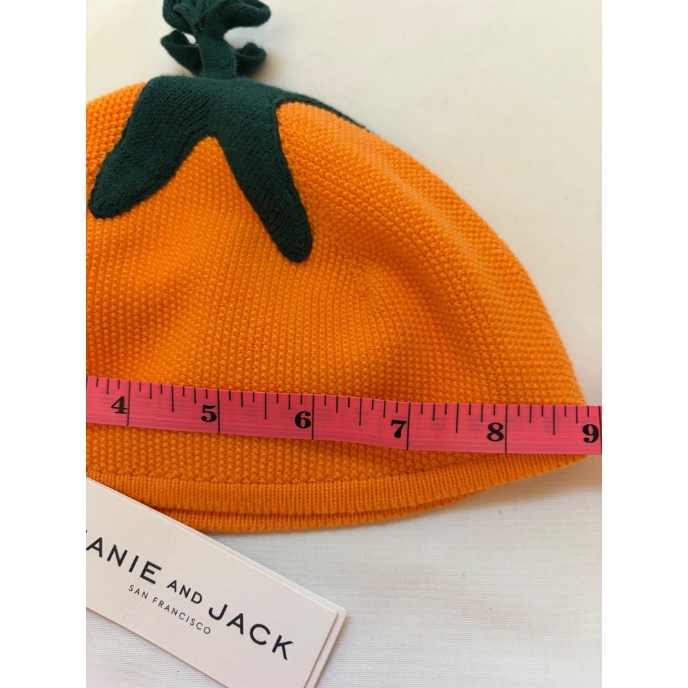 New Janie and Jack Harvest Pumpkin Sweater Romper and Hat Set Orange 18-24 Mo - Picture 10 of 11